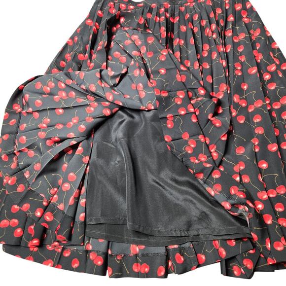 J.Crew Cherry Print Midi Pleated Skirt Size: 4 - Picture 3 of 7